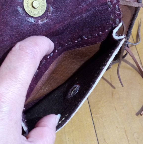 Vintage Handmade Boho Hippie Leather crossbody purse set - Picture 8 of 16